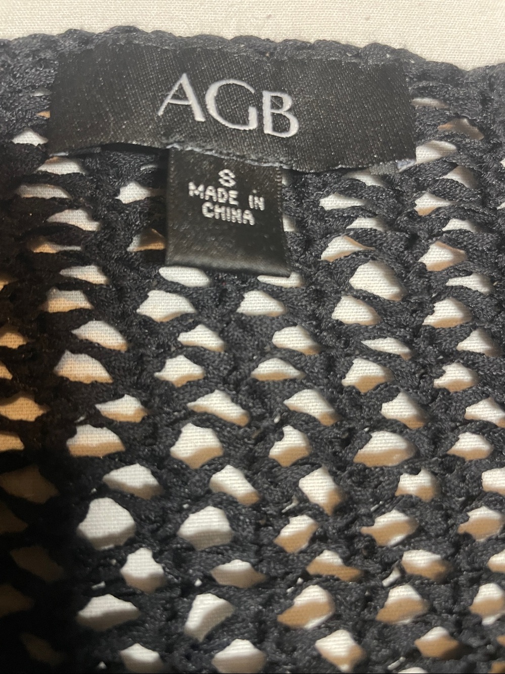 AGB Black Open-Weave Scoop Neck Sweater - Picture 3 of 10